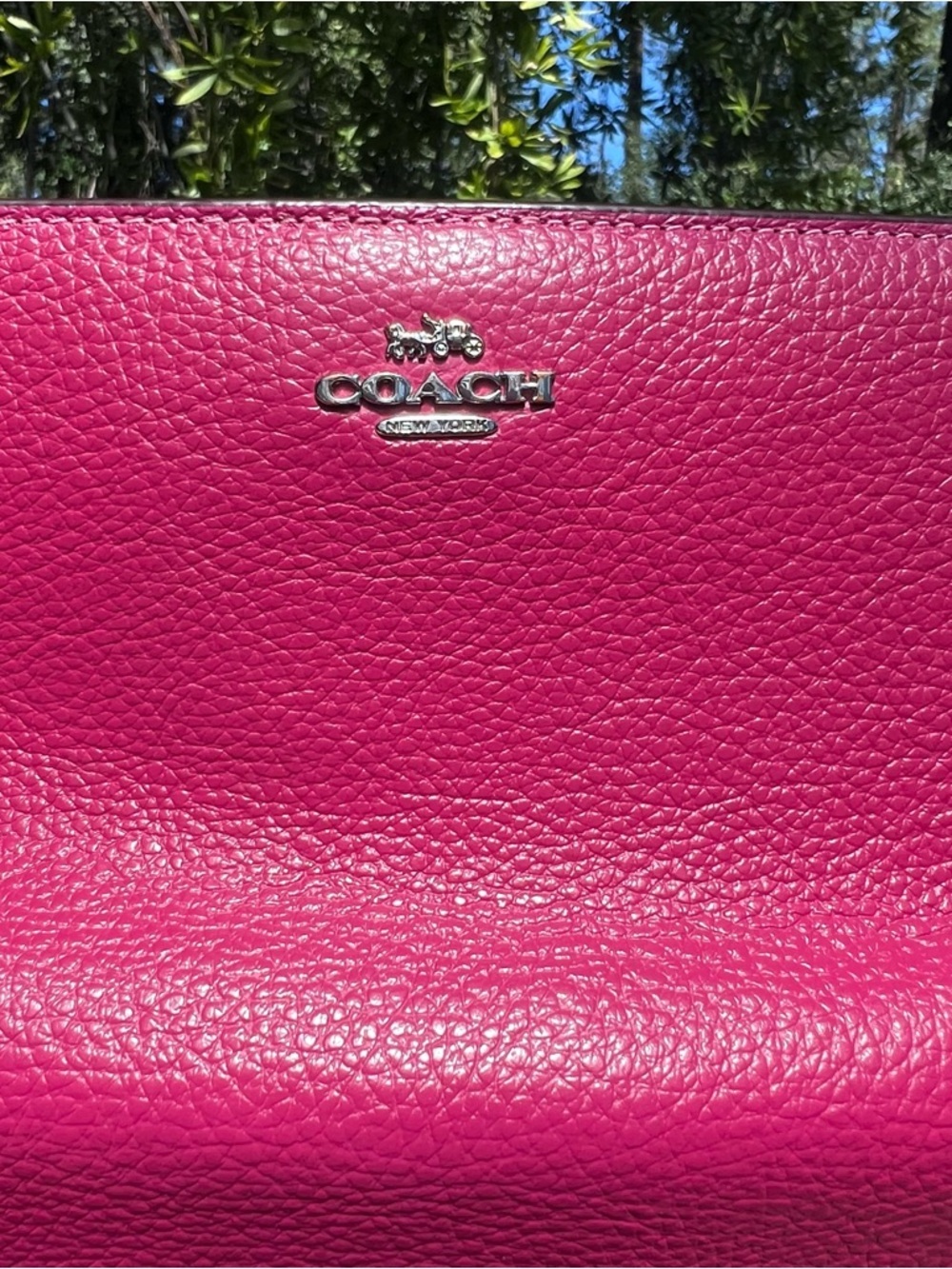 COACH Bifold Snap Wallet Womens Pink Pebble Leather Cardholder w Silver Hardware - Picture 10 of 14